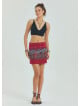 Snap Closure Patchwork Wrap Green Ethnic Skirt 4671